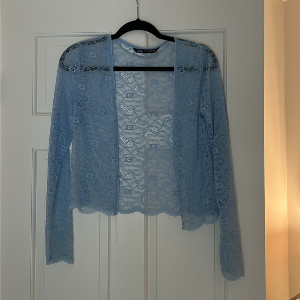 Zara Blue Lace Cardigan